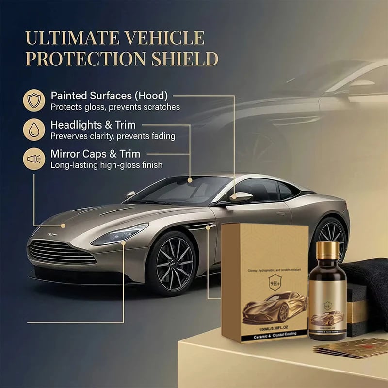 💝Ceramic Car Coating Kit - Deep Gloss, 9H+ Hardness & Extreme Hydrophobic Sh