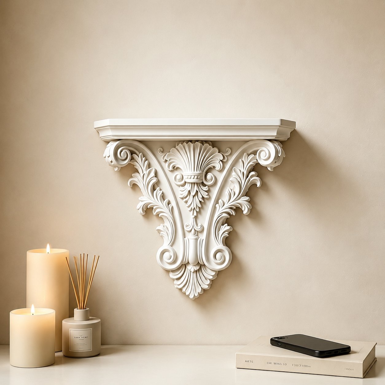 🔥Last Day 49% OFF🖤 Baroque Accent Wall Shelf(20 x 15.8cm)