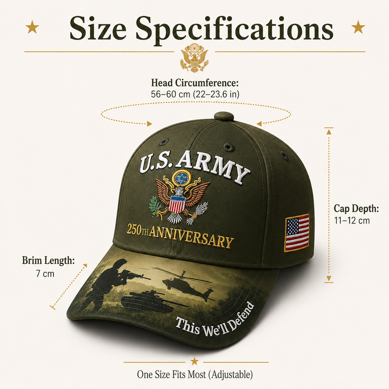 🔥 Father’s Day Sale - ❤️ U.S. Army 250th Anniversary Commemorative Embroidered Cap 🇺🇸