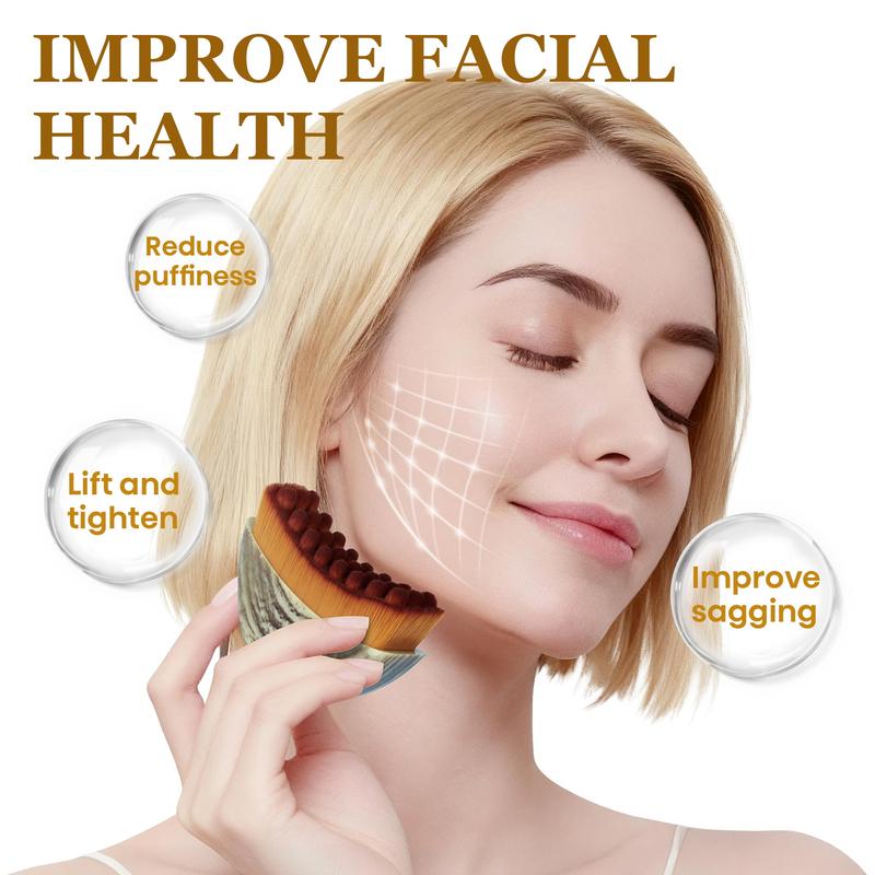 Lymphatic Contour Face Brush with Case – Jawline Sculpting Dry Brush