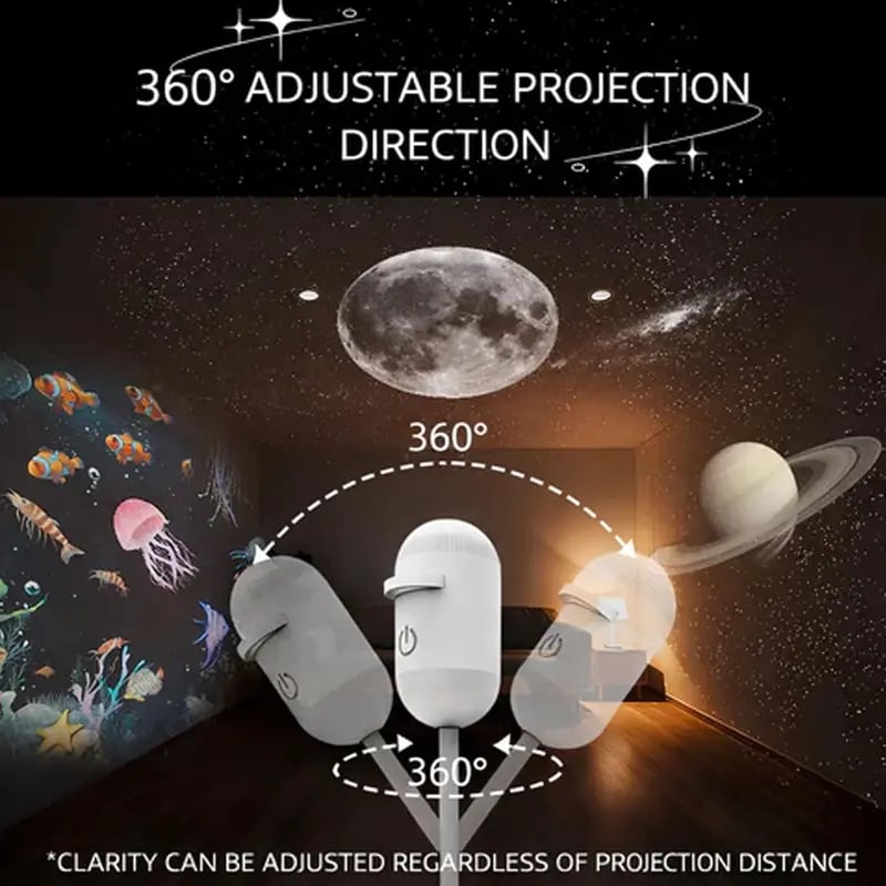2-in-1 Galaxy Star Projector Starry Projector Light