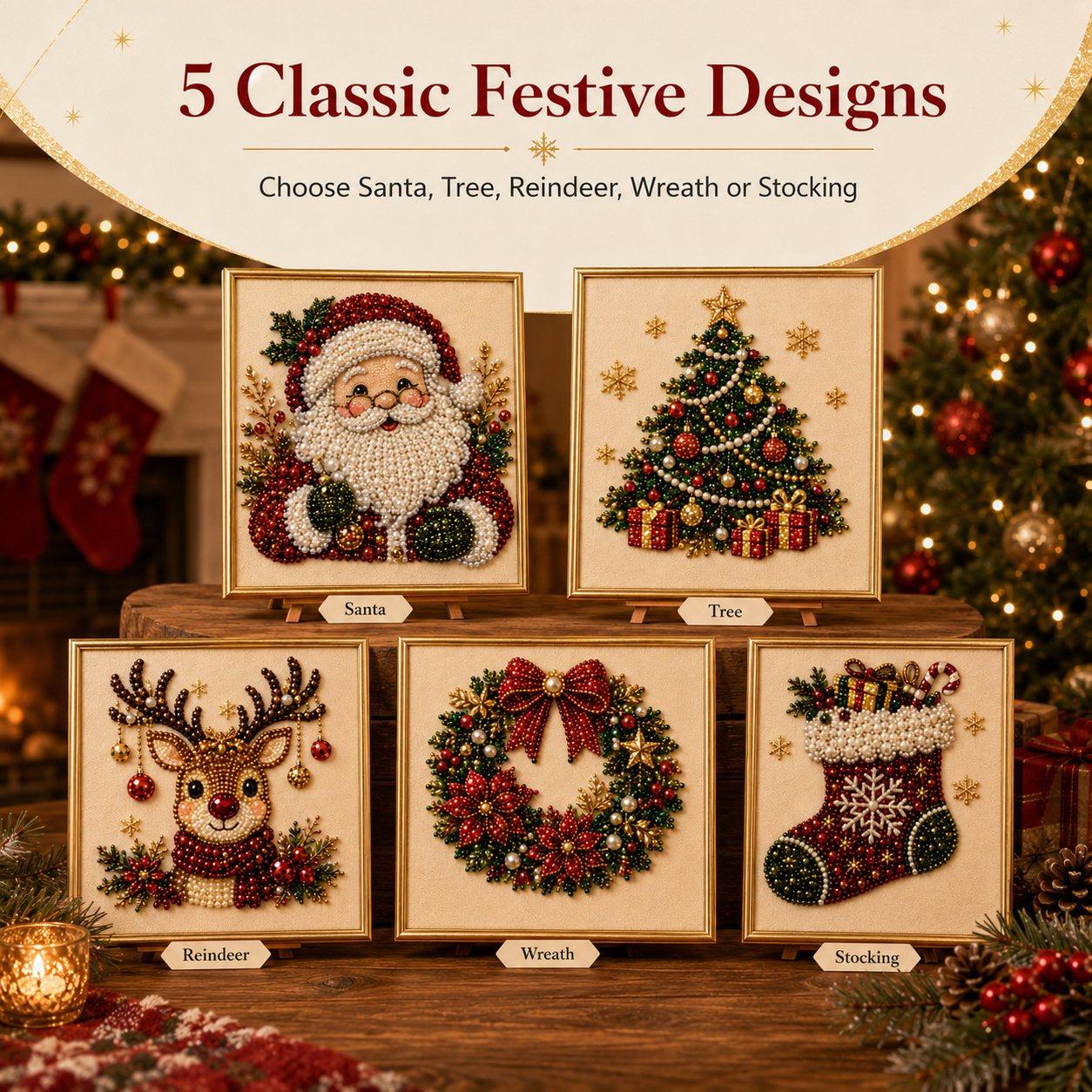 🎄 DIY Christmas Pearl Diamond Painting Art Kit With Frame (📦Buy 2 Free Shipping)