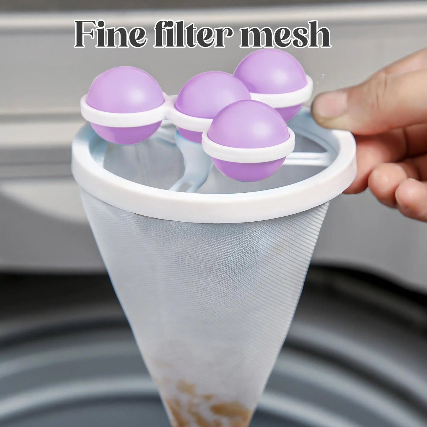 3 Counts Washing Machine Filter Bag, Reusable Floating Hair Filter for Laundry Washer Cotton