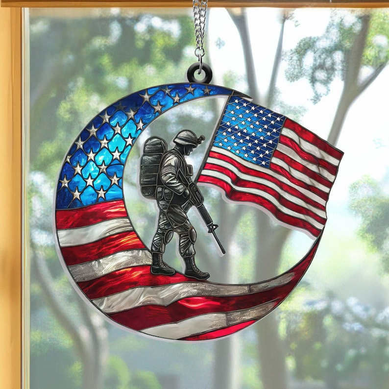 🇺🇸 American Military Suncatcher – A Light of Tribute for Vietnam Veterans