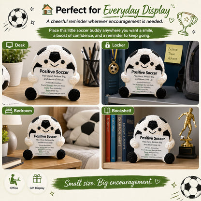 🔥Last Day: BUY 3 GET 1 FREE - ⚽ Positive Soccer Buddy|Handmade Crochet Encouragement Gift 💚