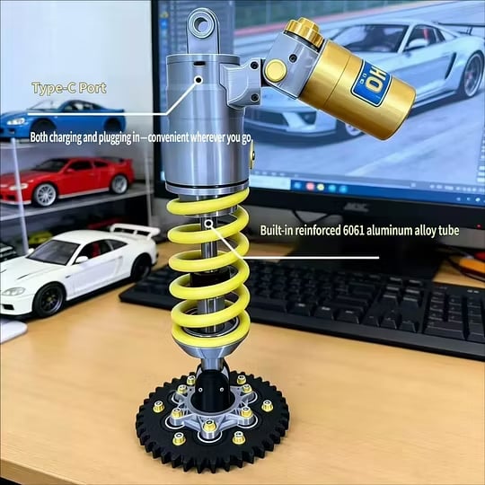 🏎️ Suspension-Inspired Shock Absorber Desk Lamp Adjustable LED Light for Gamers, Gearheads & Car Lovers