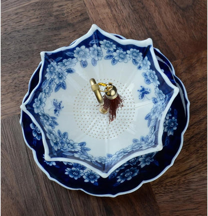 🔥50% OFF🔥 ☂️ Porcelain Umbrella Tea Infuser Set 🍵✨