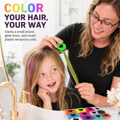 🌈 12-Color Temporary Hair Chalk Applicator Set