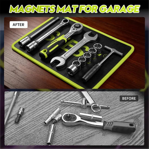 🔧 3PC Flexible Magnetic Tool Tray Set – Non-Slip, Powerful Grip for Auto Repair & Workshop 🔩