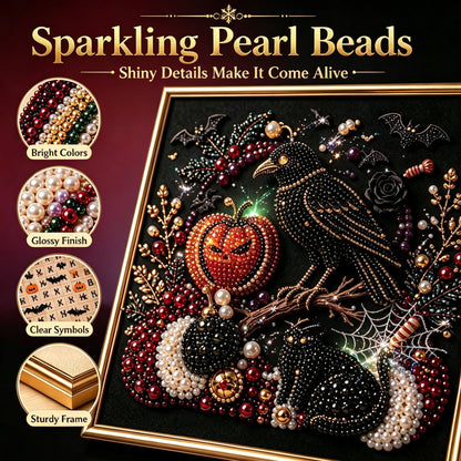 🔥 LAST DAY 49% OFF – 🖤 Premium 3D Pearl Dark Gothic Diamond Painting Art Kit | Luxury Flocked Canvas with Scratch-Resistant Non-Fading Pearl Beads DIY Dark Academia Decor 💀🕯️✨