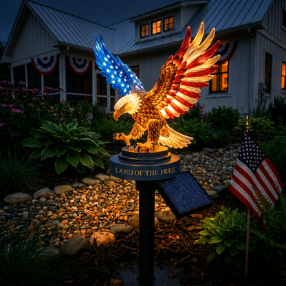 Solar Eagle Garden Light – A Glowing Tribute to American Freedom