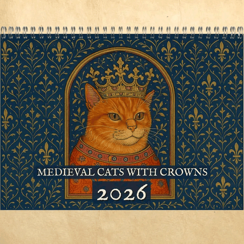 Medieval Cats with Crowns Calendar 2026