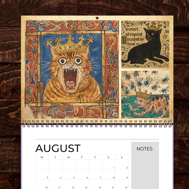 Medieval Cats with Crowns Calendar 2026
