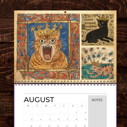 Medieval Cats with Crowns Calendar 2026