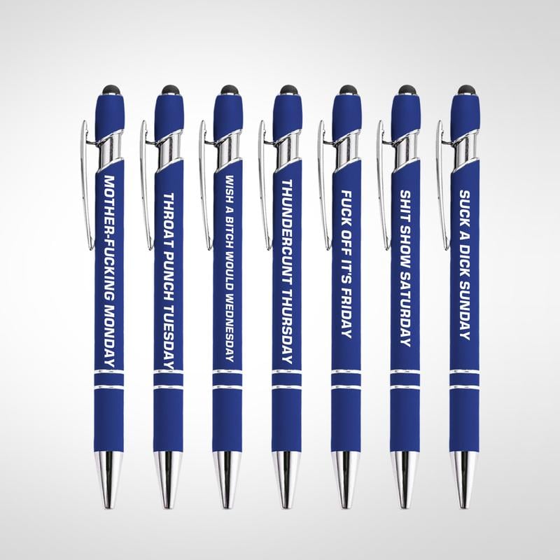🔥Last Day Promotion 50% OFF💝Funny Stress-Relief Daily Quotes Metal Ballpoint Pen Set (7 Pcs) | 🎁Office Christmas Gift Exchange