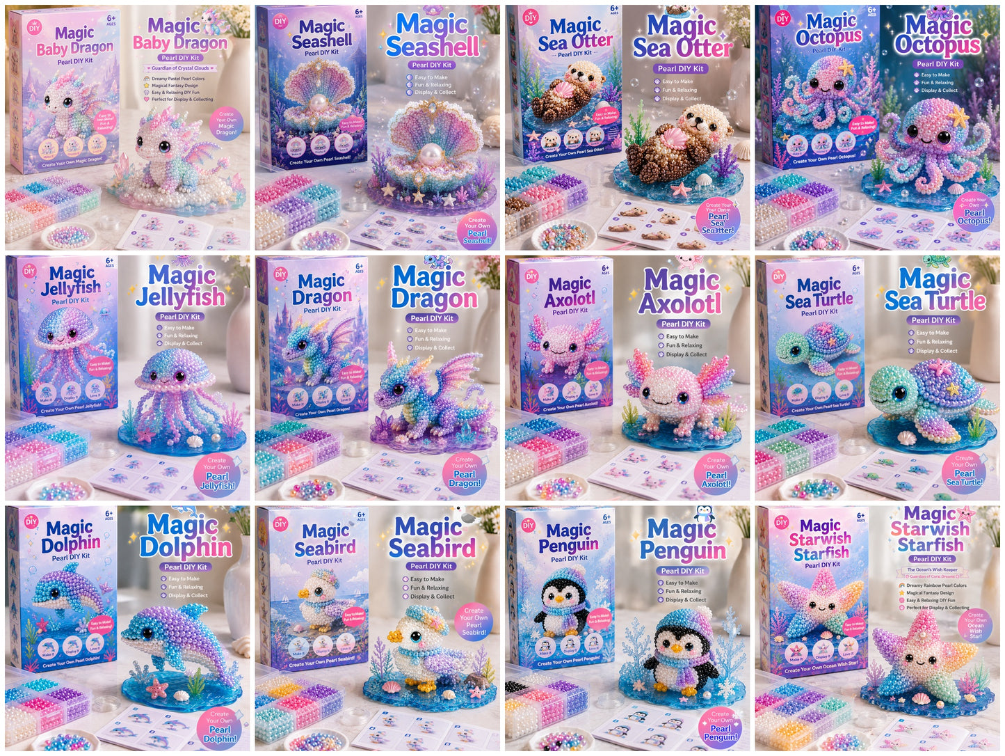 🔥Last Day 49% OFF🐚 12 Magical Ocean Friends DIY Kit – Create Your Own Adorable Sea Creatures!