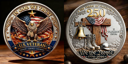 🔥Last Day 60% OFF 🔥 Honor America’s Heroes – 250 Years of Freedom Veteran Tribute Coin