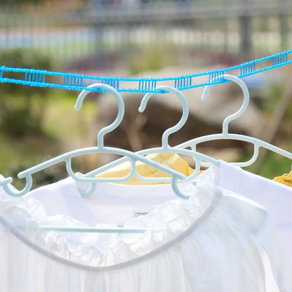 Verstellbare windfeste Wäscheleine mit Haken – Robuste mobile Wäscheleine für Reisen, Camping, Garten & Zuhause