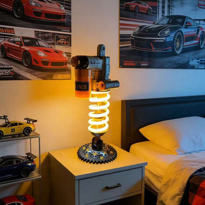 🎁Father's Day Limited Sale🔥Ohlins Inspired Suspension Shock Absorber Lamp - Adjustable LED Light for Gamers & Car Enthusiasts
