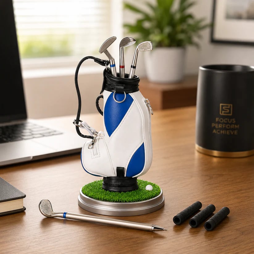 ⛳ Golf Pen Holder + 3-Pen Set 🏌️‍♂️ Elevate Your Desk – A Hole-in-One for Style & Function
