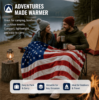 🇺🇸❤️American Flag Flannel Blanket — Ultra-Soft Flannel | Non-Shedding | Suitable for All Seasons | Available in Three Sizes