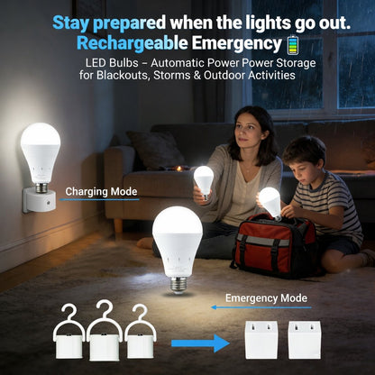3er-Pack / 6er-Pack Wiederaufladbare Notfall-Glühbirnen 💡