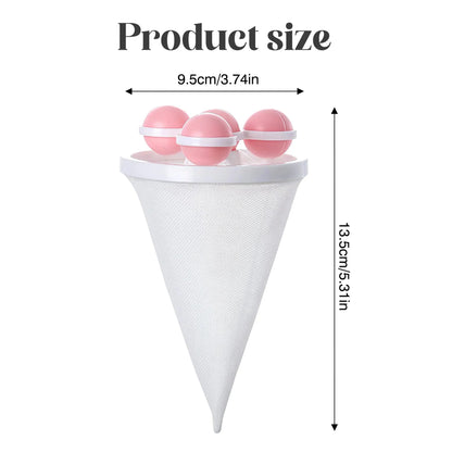 3 Counts Washing Machine Filter Bag, Reusable Floating Hair Filter for Laundry Washer Cotton
