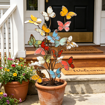 🦋Multicolored Metal Butterfly Garden Stake
