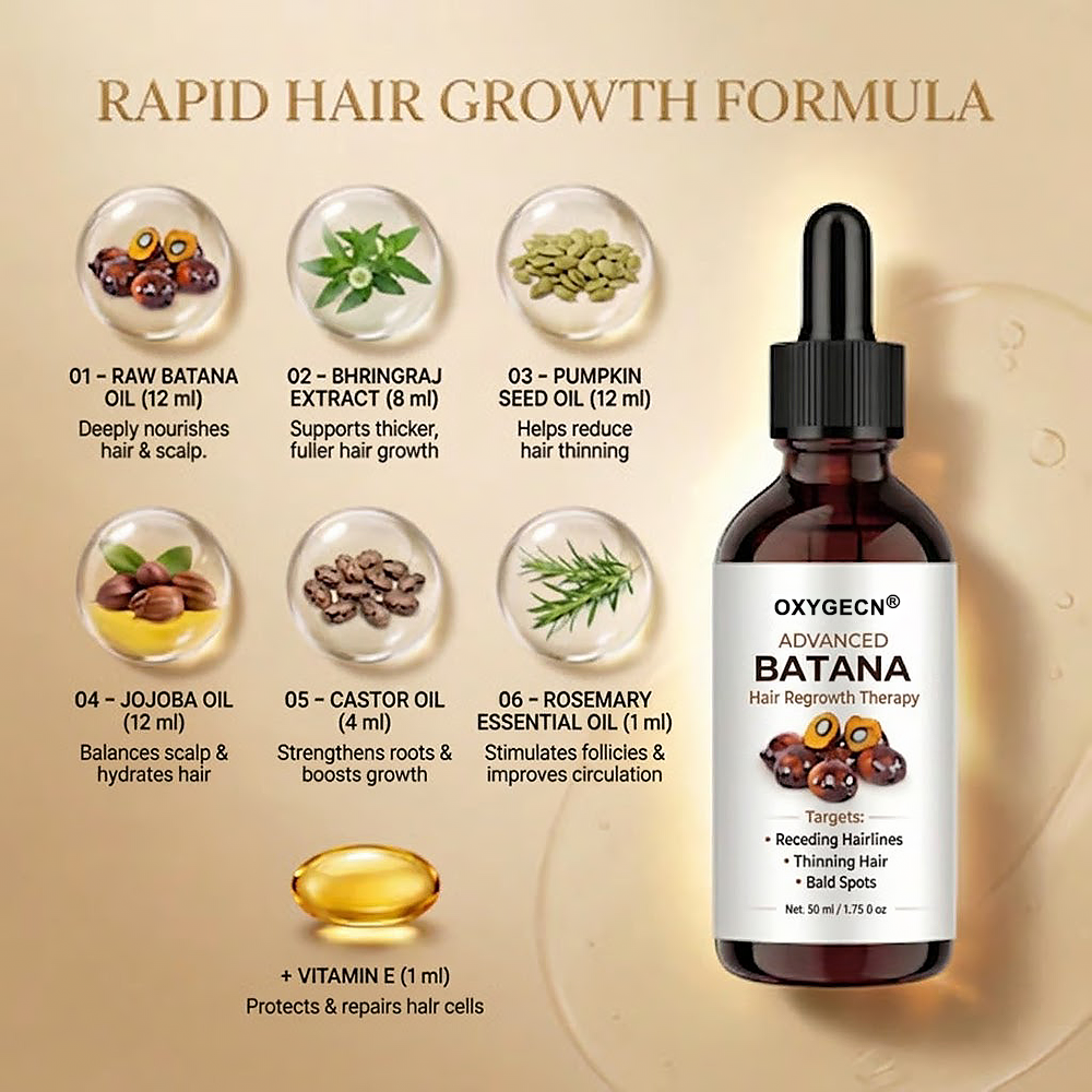 🔥50% OFF🔥 🌿 Advanced Batana Hair Regrowth Therapy ✨