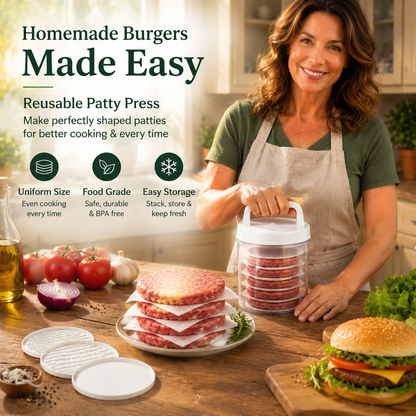 Burger Press Patty Maker Set – Make Perfect Evenly Sized Burgers at Home