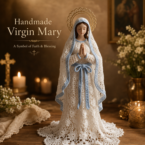 🤍 Our Lady of Grace 🤍 Handmade Crochet Virgin Mary Statue A Symbol of Faith & Blessing 🙏