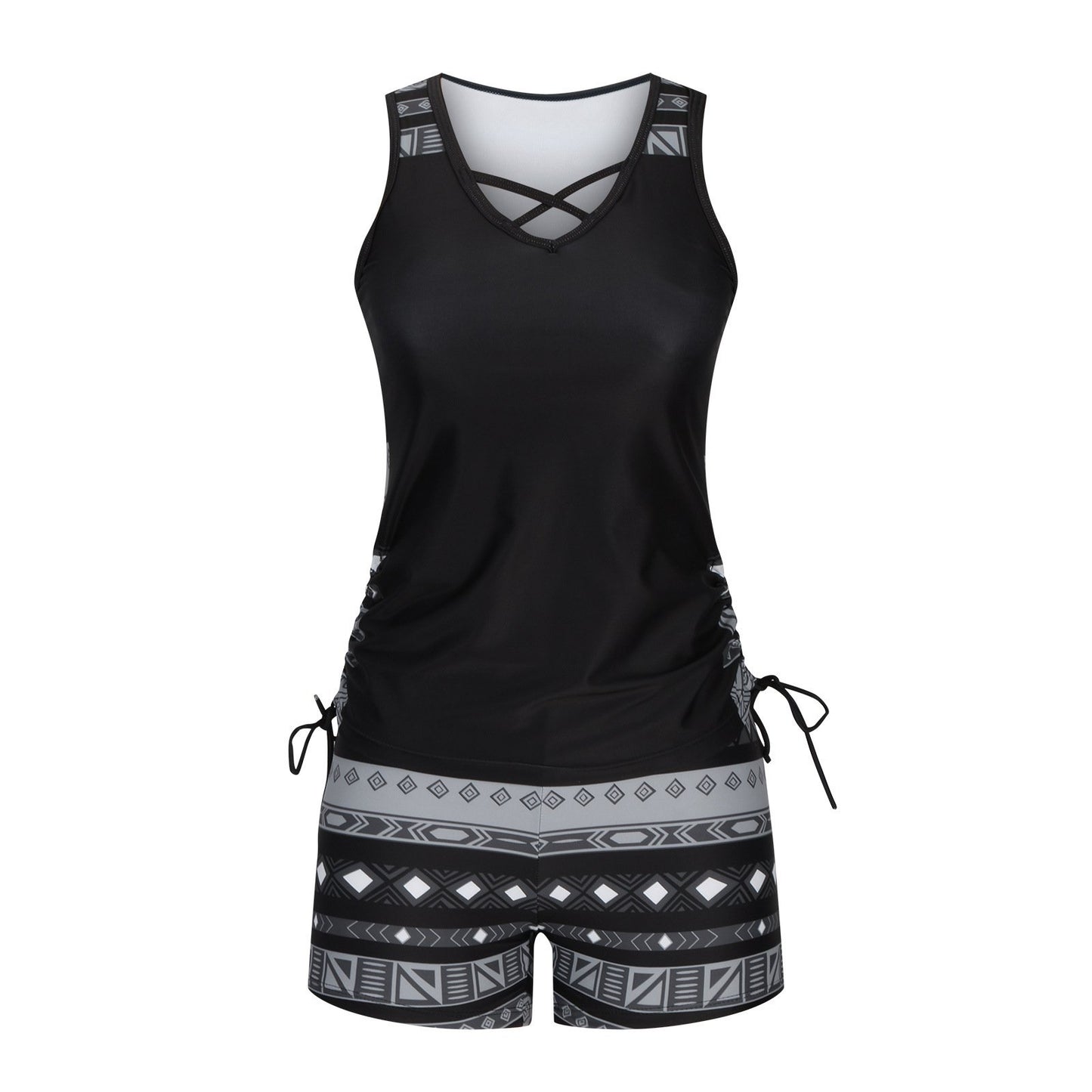 Women's Tummy Control Tankini Set with Built-In Bra – Flattering Boho Swimwear with Shorts🔥 Buy 2 Free Shipping