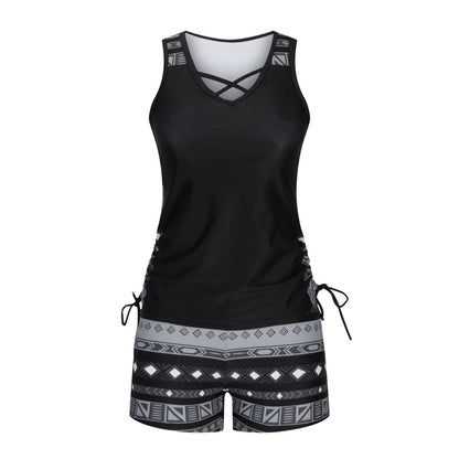 Women's Tummy Control Tankini Set with Built-In Bra – Flattering Boho Swimwear with Shorts🔥 Buy 2 Free Shipping
