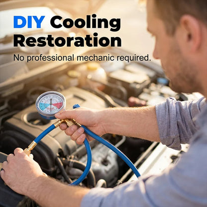 🎯 ! R134a AC Hose with Precision Gauge – Easy-to-Read Dial, Professional Grade 📊🚛 [Flash Sale]