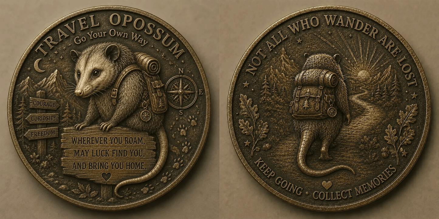 🧭 Travel Opossum Lucky Coin