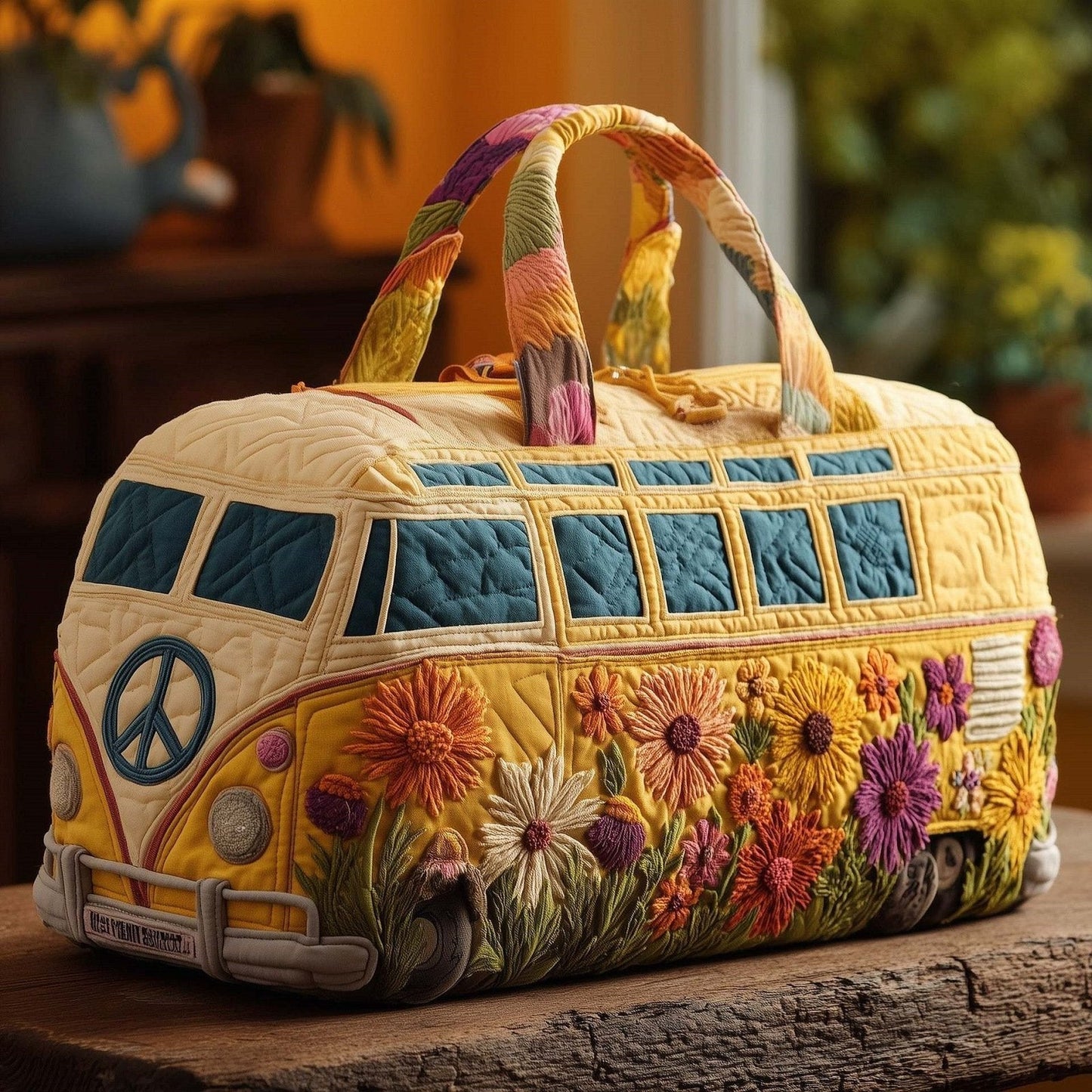Hippie Van Quilted Duffle Bag