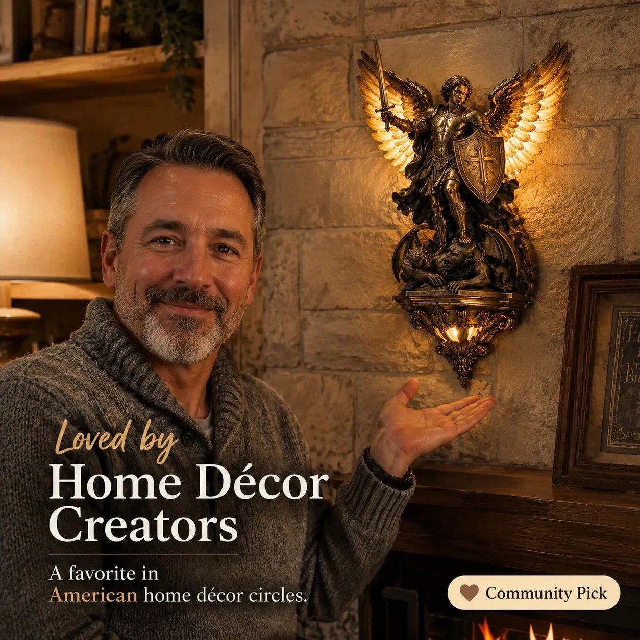⏰🕊️St. Michael Guardian Angel Wall Light