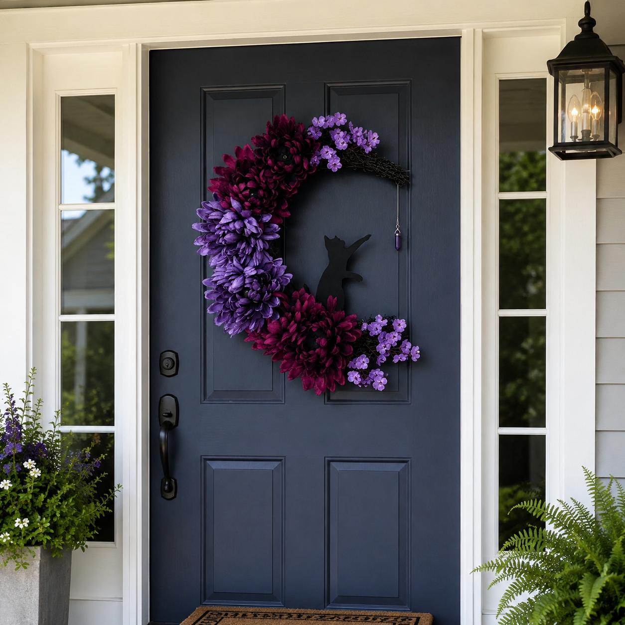 Handmade Halloween Cat Wreaths