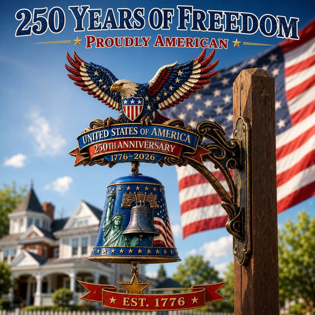 🦅USA 250th Anniversary Patriotic Wall Bell