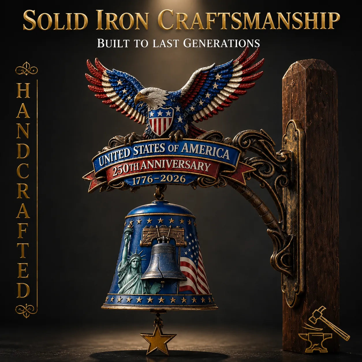 🦅USA 250th Anniversary Patriotic Wall Bell