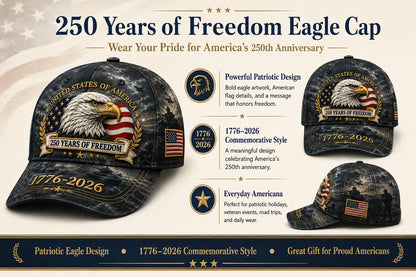 ✨250 Years of Freedom Eagle Cap❤️A proud tribute to America’s strength, sacrifice, and enduring spirit