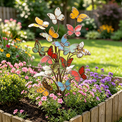 🦋Multicolored Metal Butterfly Garden Stake