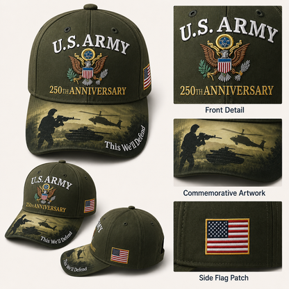 🔥 Father’s Day Sale - ❤️ U.S. Army 250th Anniversary Commemorative Embroidered Cap 🇺🇸
