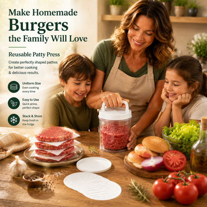 Burger Press Patty Maker Set – Make Perfect Evenly Sized Burgers at Home