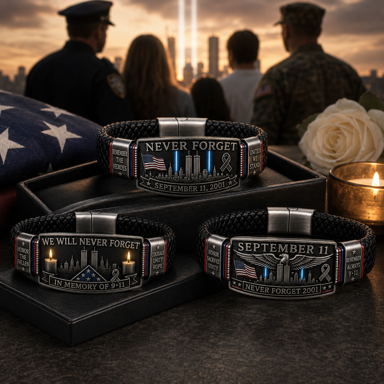 🎁9/11 Never Forget Memorial Bracelet | September 11 Tribute Collection-✈️ BUY 3 FREE SHIPPING