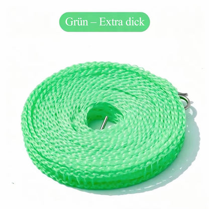 Verstellbare windfeste Wäscheleine mit Haken – Robuste mobile Wäscheleine für Reisen, Camping, Garten & Zuhause