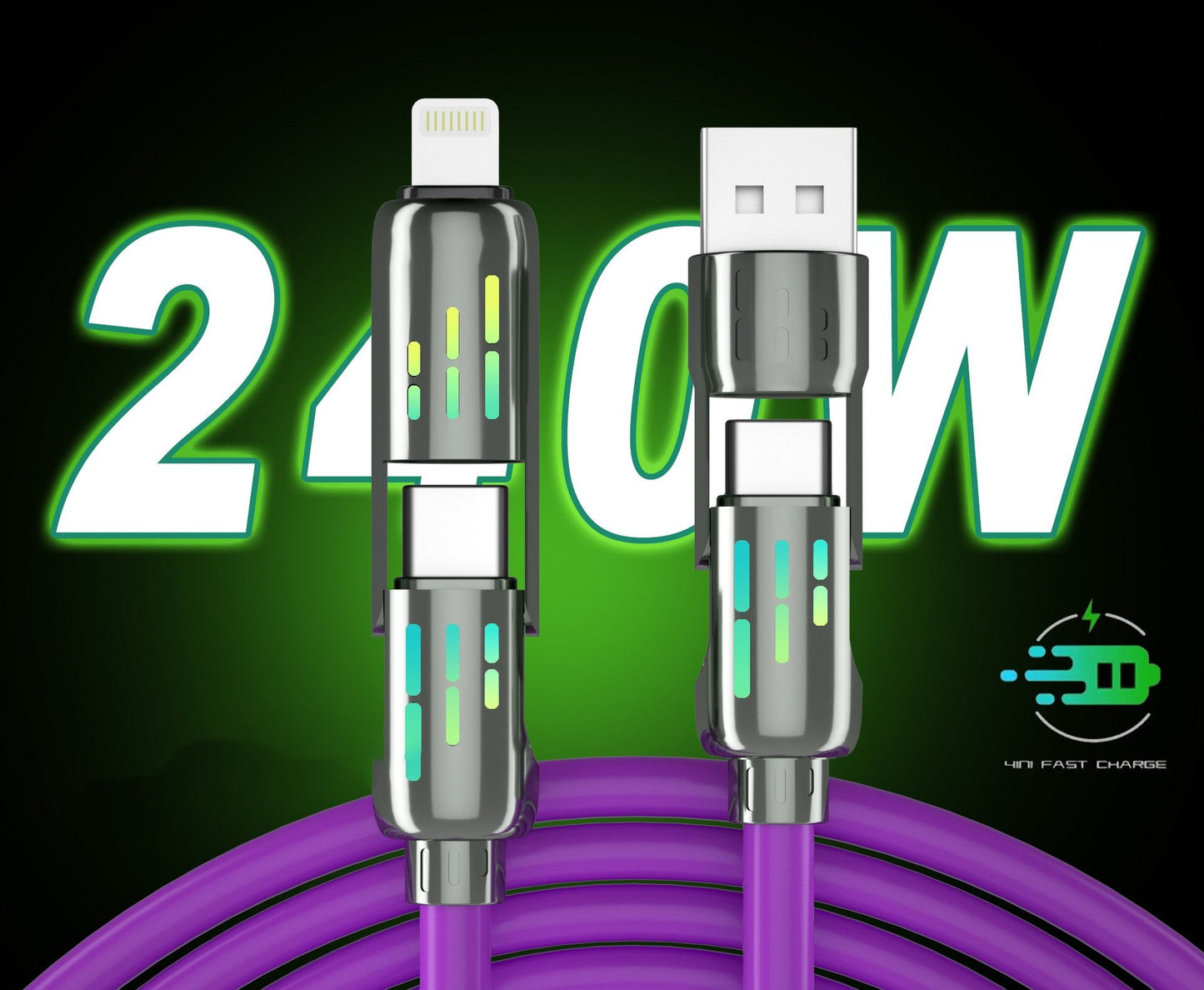 🔥Hot Sale🔥Mfish 240W 4-in-1 USB C Cable (+Free Storage Bag)