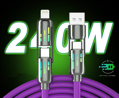 🔥Hot Sale🔥Mfish 240W 4-in-1 USB C Cable (+Free Storage Bag)