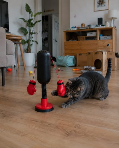 Mini Cat Punching Bag