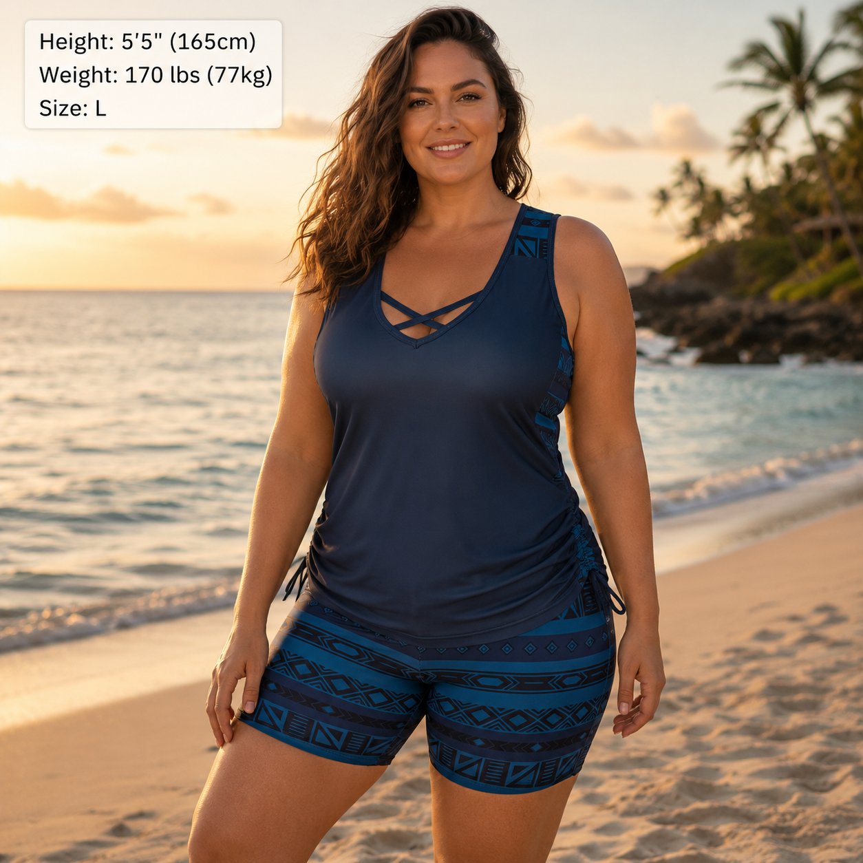 Women's Tummy Control Tankini Set with Built-In Bra – Flattering Boho Swimwear with Shorts🔥 Buy 2 Free Shipping